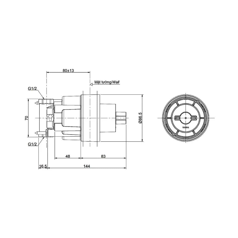 Phụ kiện âm tường TBN01102B | Thiết Bị Vệ Sinh TOTO