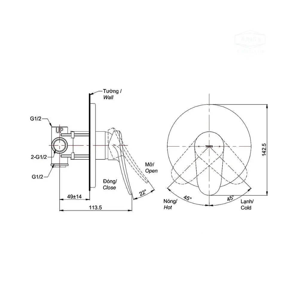 Van gật gù điều chỉnh nóng lạnh LF TBS04303B | Thiết Bị Vệ Sinh TOTO