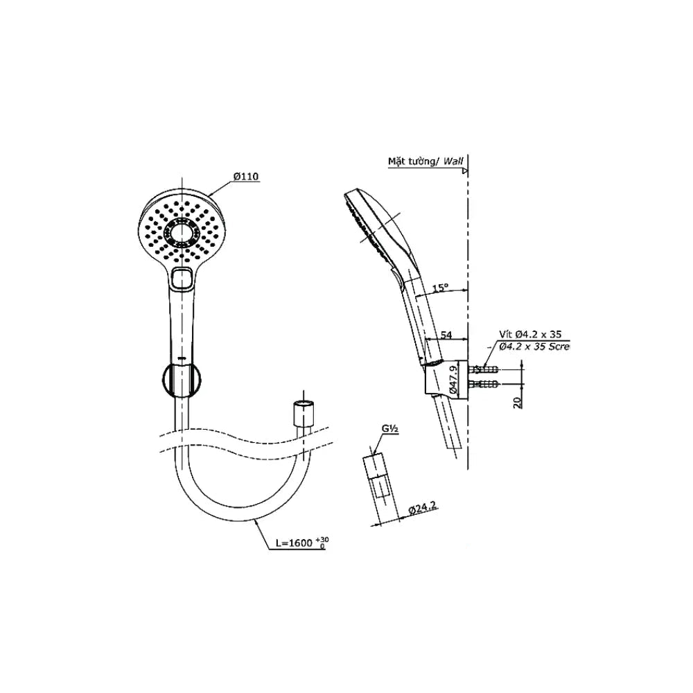 Sen tắm nhiệt độ TBV03427V TBW01010A | Thiết Bị Vệ Sinh TOTO