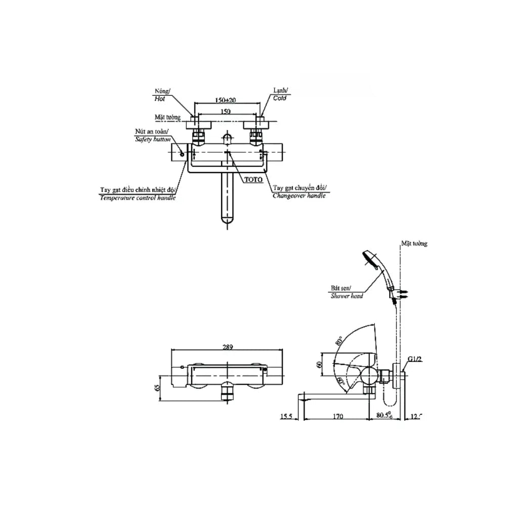 Sen tắm nhiệt độ TBV03429V TBW02006A | Thiết Bị Vệ Sinh TOTO