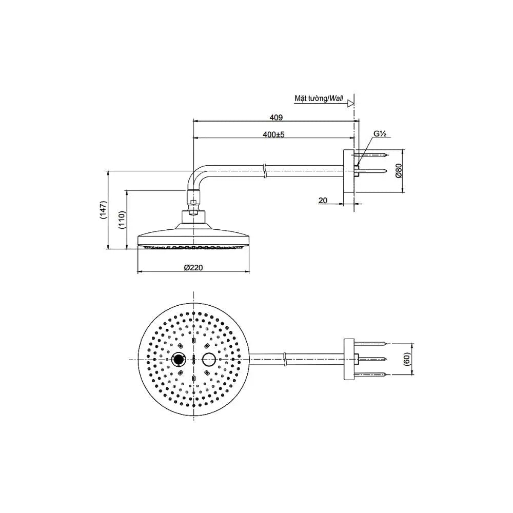 Bát sen gắn tường TBW01004A | Thiết Bị Vệ Sinh TOTO