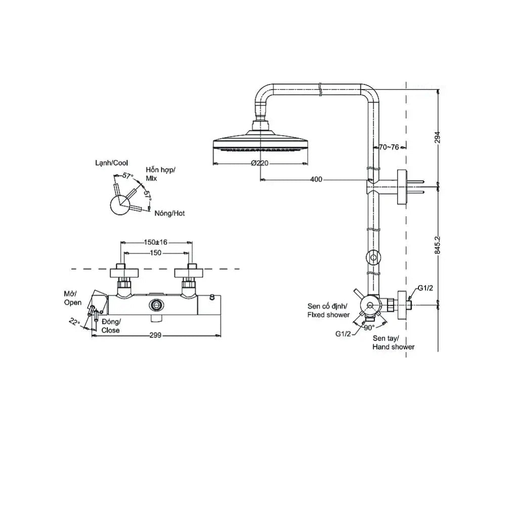 Sen cây nóng lạnh TBW01303B TBW01303BA | Thiết Bị Vệ Sinh TOTO