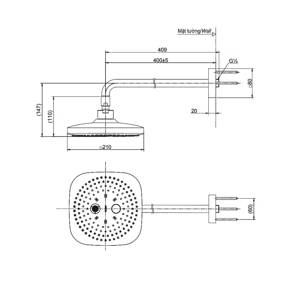 Bát sen gắn tường TBW02004A | Thiết Bị Vệ Sinh TOTO