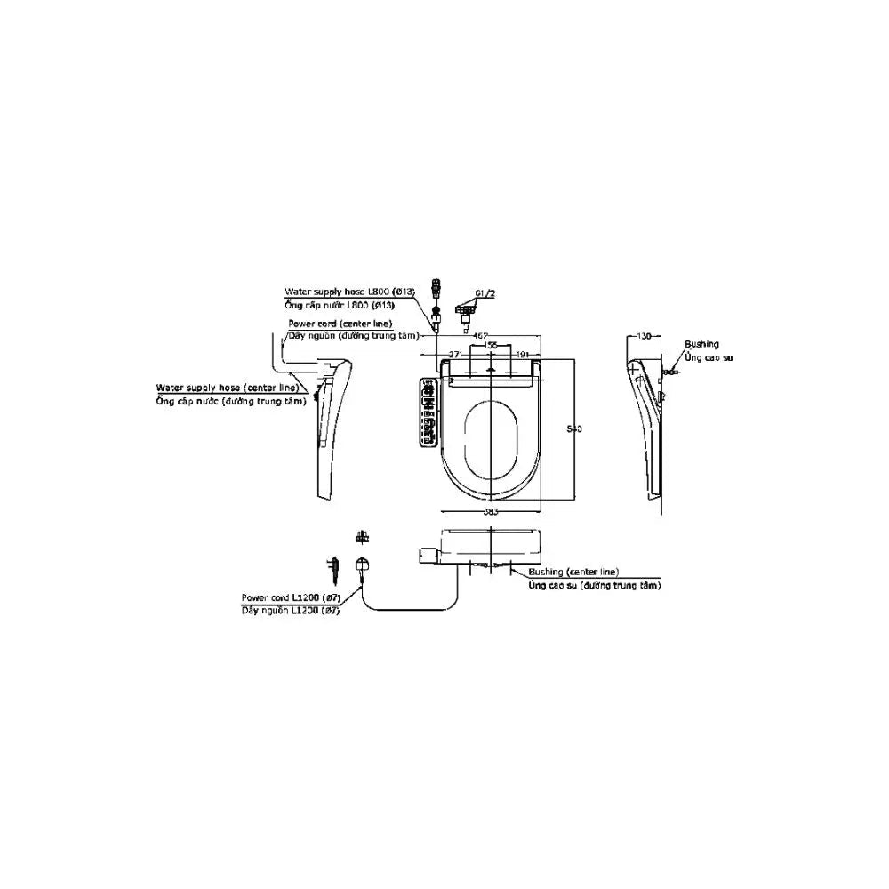 Tcf33370Gaa#Nw1 Nắp Rửa Điện Tử Washlet