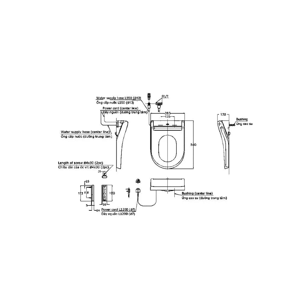 Tcf34320Gaa#Nw1 Nắp Rửa Điện Tử Washlet