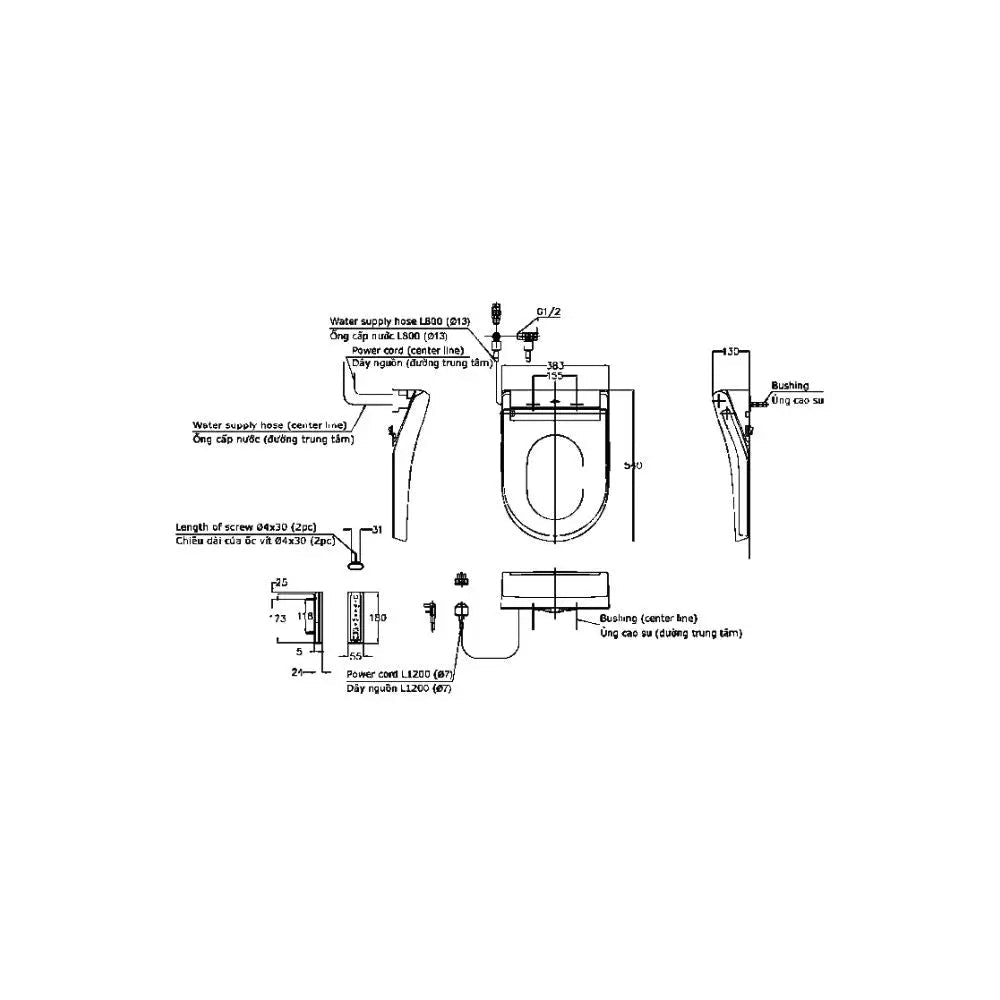 Tcf34570Gaa#Nw1 Nắp Rửa Điện Tử Washlet