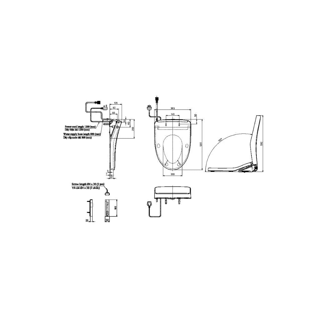 Tcf4911Ez#Nw1 Nắp Rửa Điện Tử Washlet