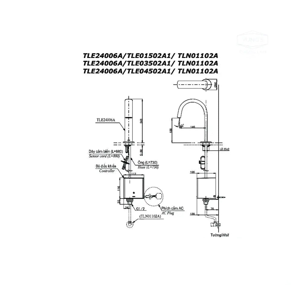 Vòi Lavabo cổ cao cảm ứng tự động TLE24007A | Thiết Bị Vệ Sinh TOTO