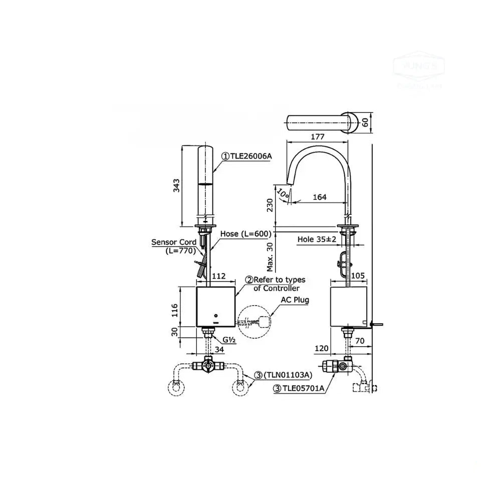Vòi chậu rửa mặt đẹp cổ cao cảm ứng TLE24008A | Thiết Bị Vệ Sinh TOTO