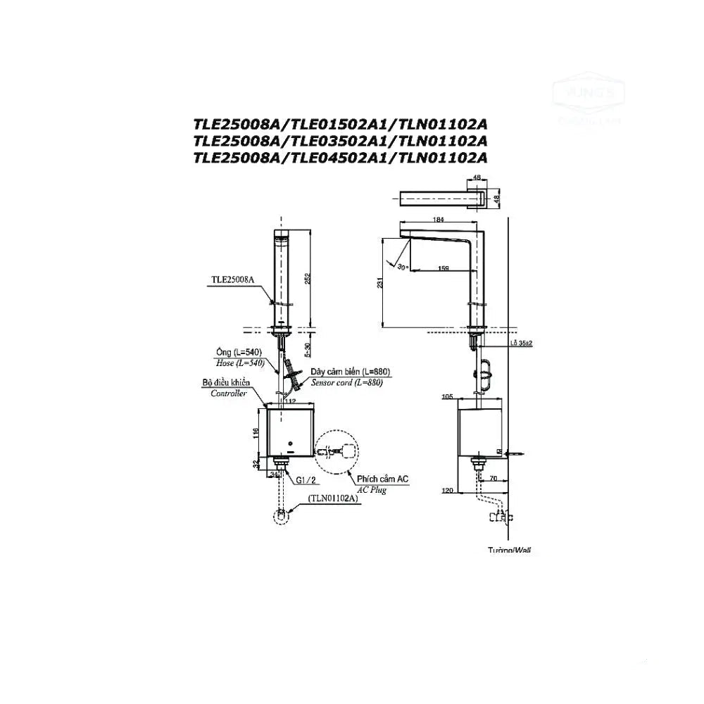 Vòi cảm ứng tự động TLE25008A | Thiết Bị Vệ Sinh TOTO