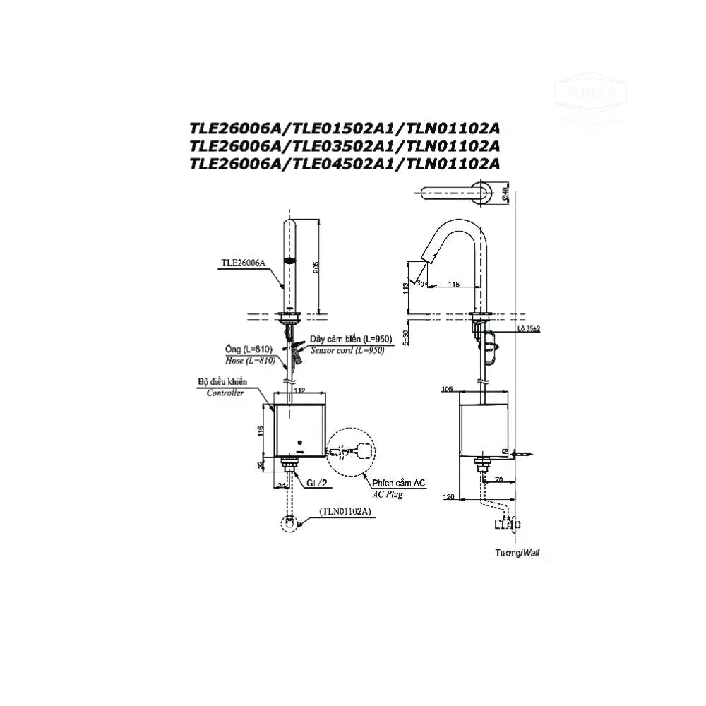 Vòi chậu rửa cổ cao cảm ứng tự động TLE26007A | Thiết Bị Vệ Sinh TOTO