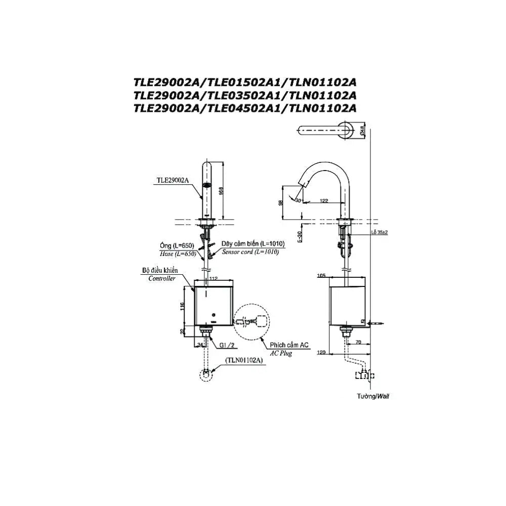Vòi cảm ứng tự động TLE29002A TLE01502A1 TLN01102A | Thiết Bị Vệ Sinh TOTO
