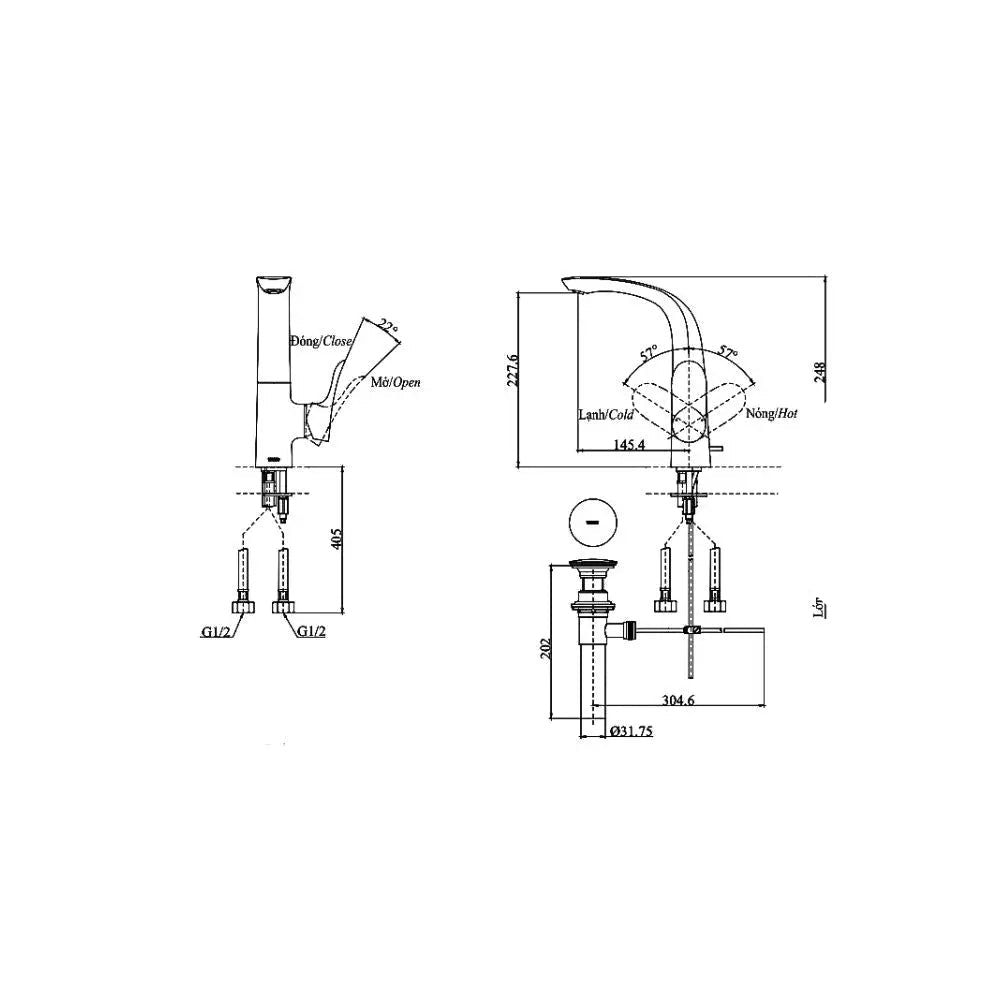 Tlg01309Bb Vòi Lavabo Nóng Lạnh