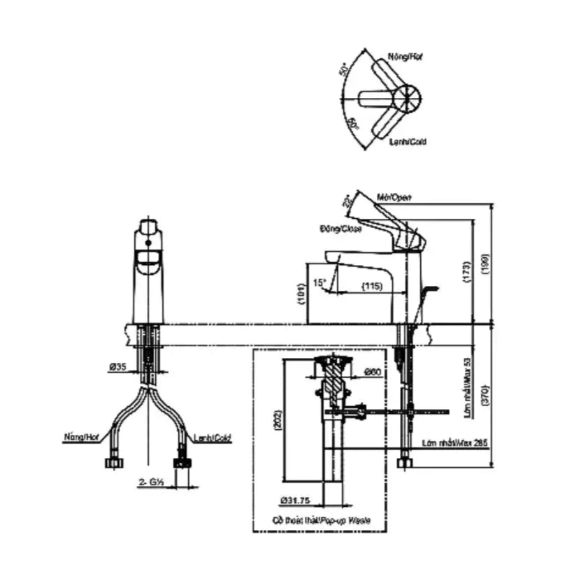 Tlg03301V Vòi Lavabo Nóng Lạnh