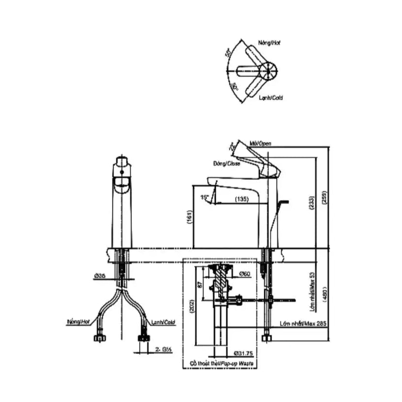 Tlg03303V Vòi Lavabo Nóng Lạnh