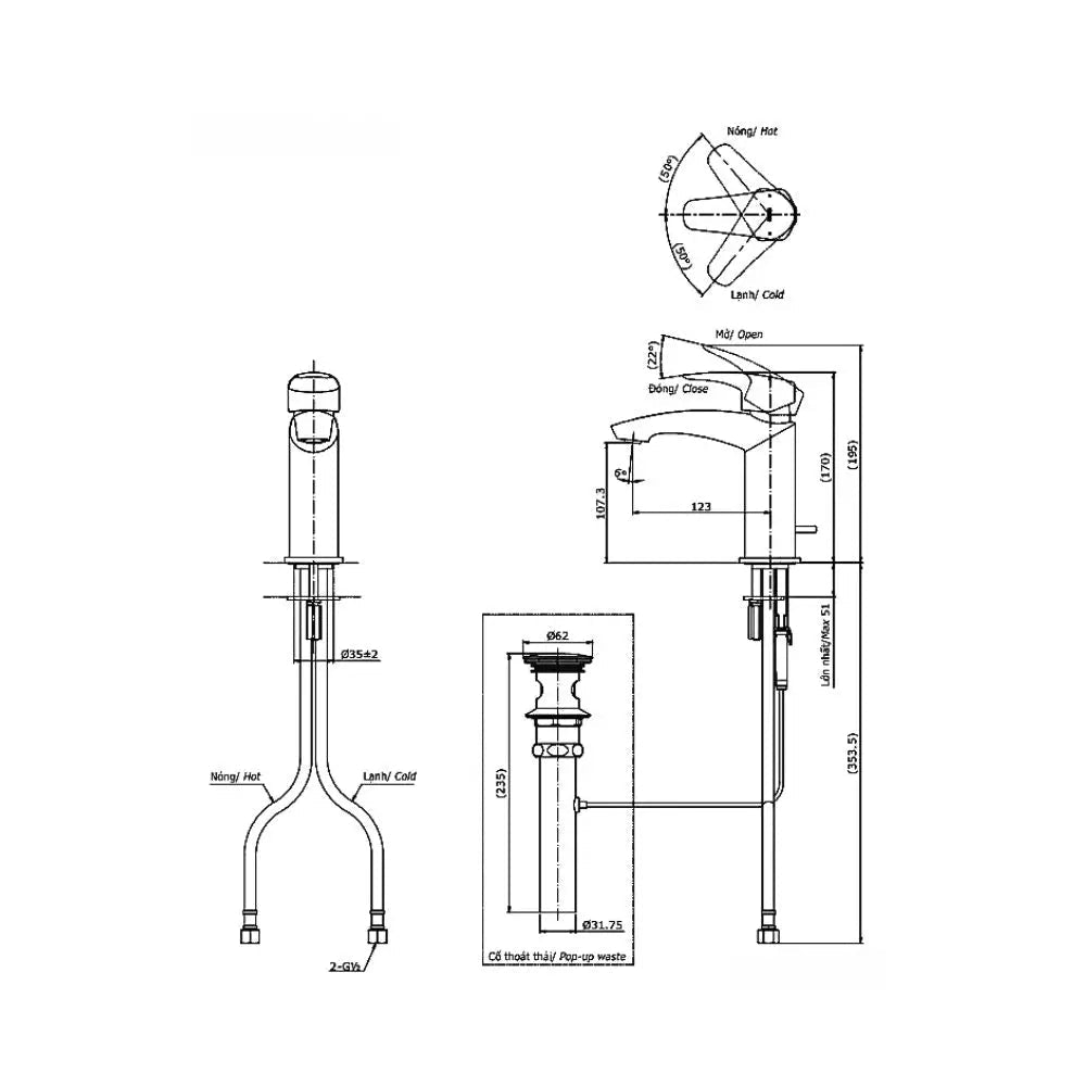 Tlg09301V Vòi Lavabo Nóng Lạnh