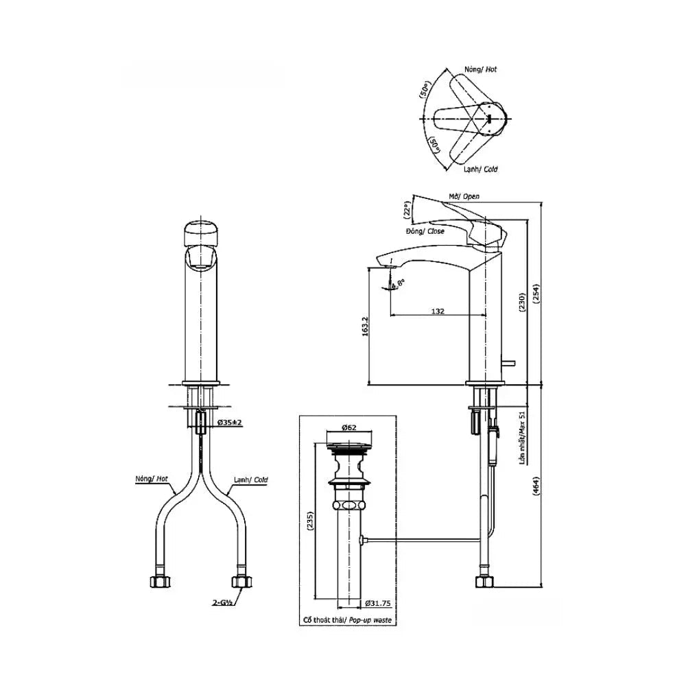 Tlg09303V Vòi Lavabo Nóng Lạnh