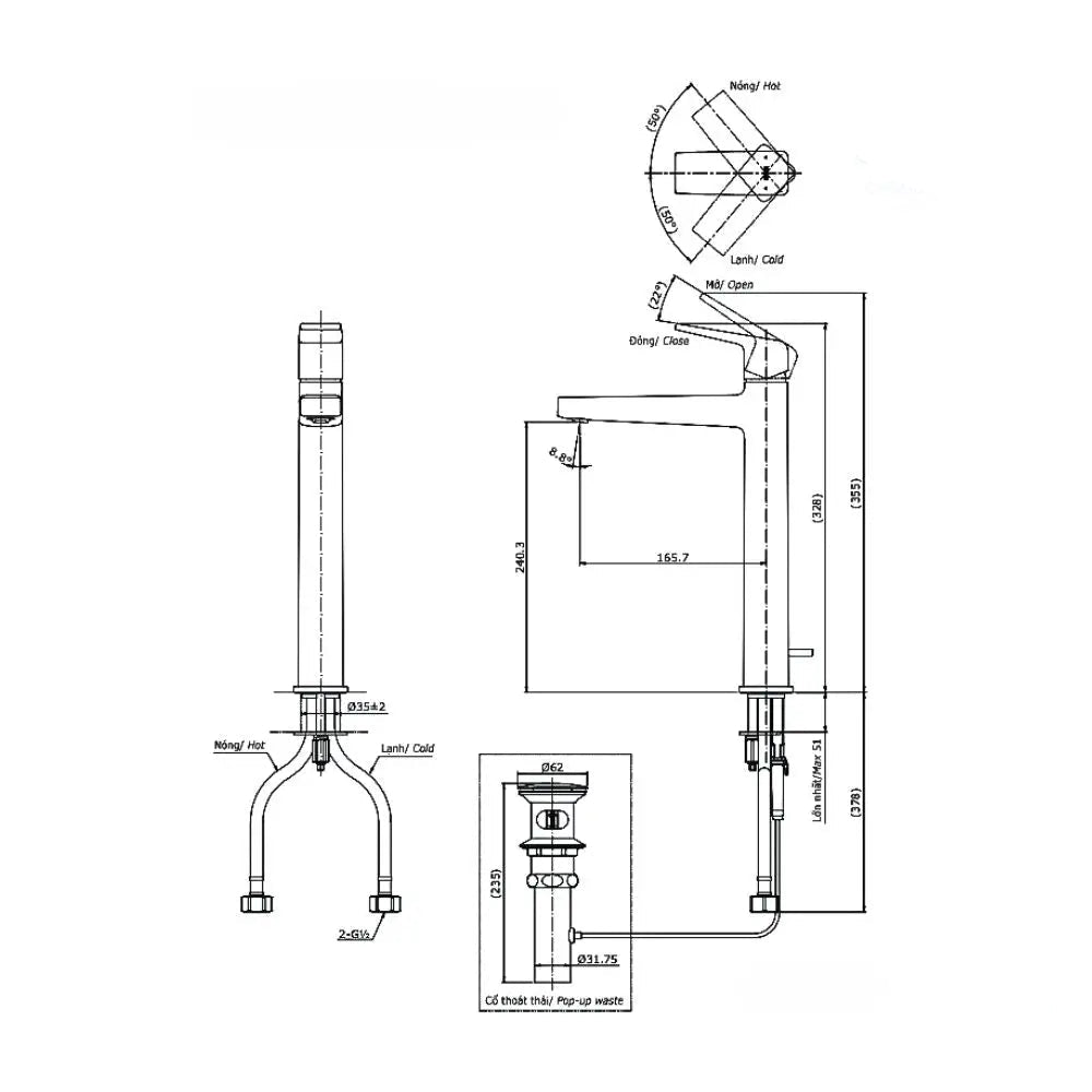 Tlg10305V Vòi Lavabo Nóng Lạnh