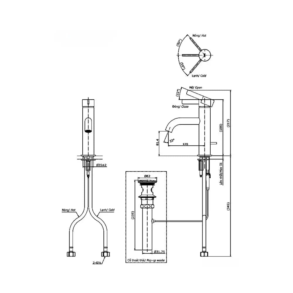 Tlg11301V Vòi Lavabo Nóng Lạnh
