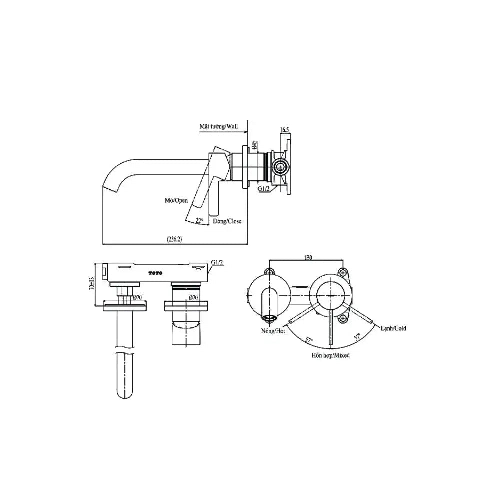 Tlg11308Ba Vòi Lavabo Nóng Lạnh