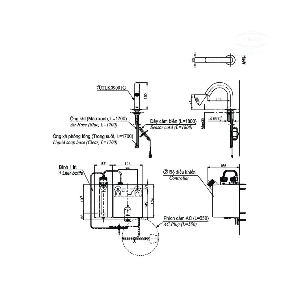 Vòi xịt xà phòng tự động TLK09001G | Thiết Bị Vệ Sinh TOTO