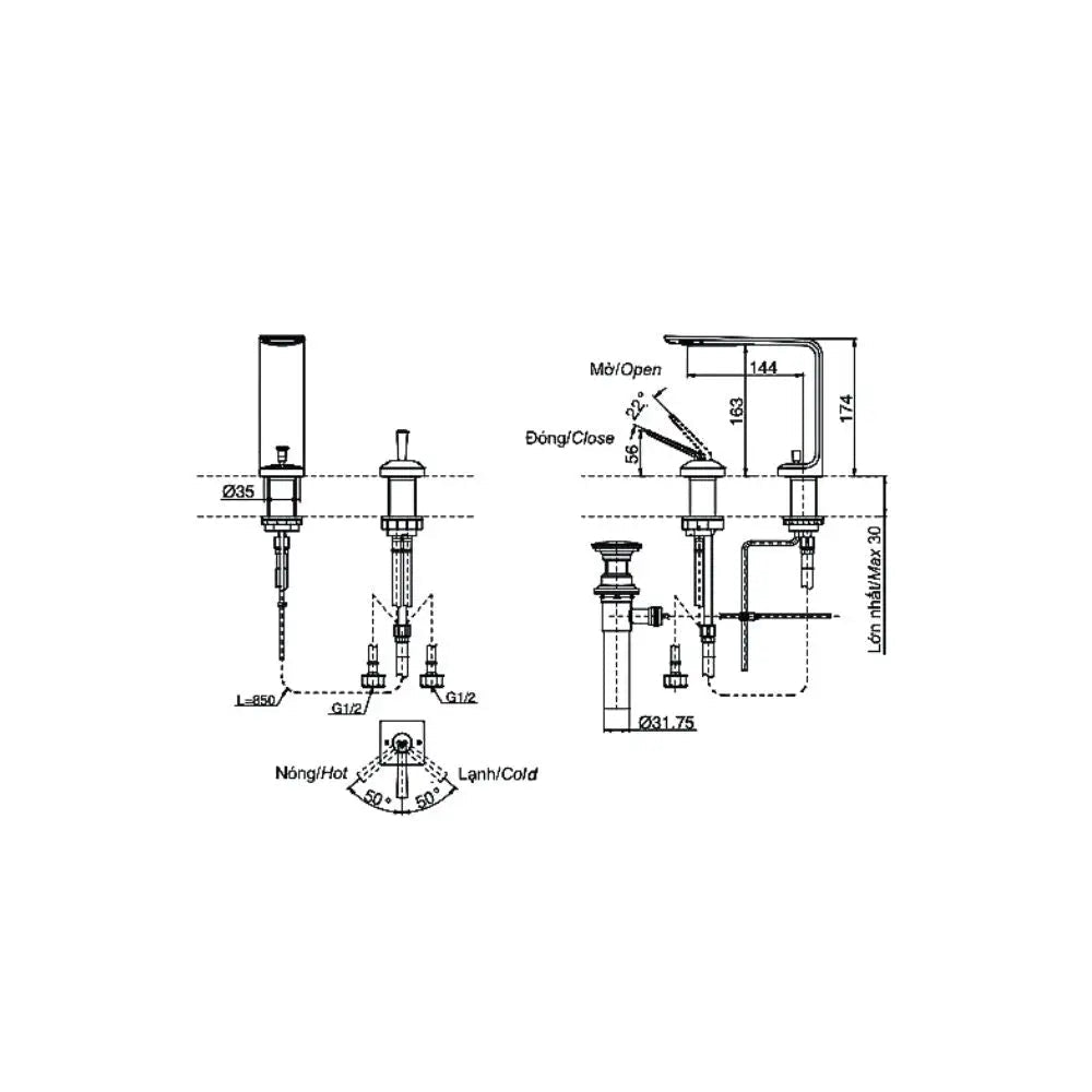 Vòi Lavabo gật gù nóng lạnh ZL TLP02304B | Thiết Bị Vệ Sinh TOTO