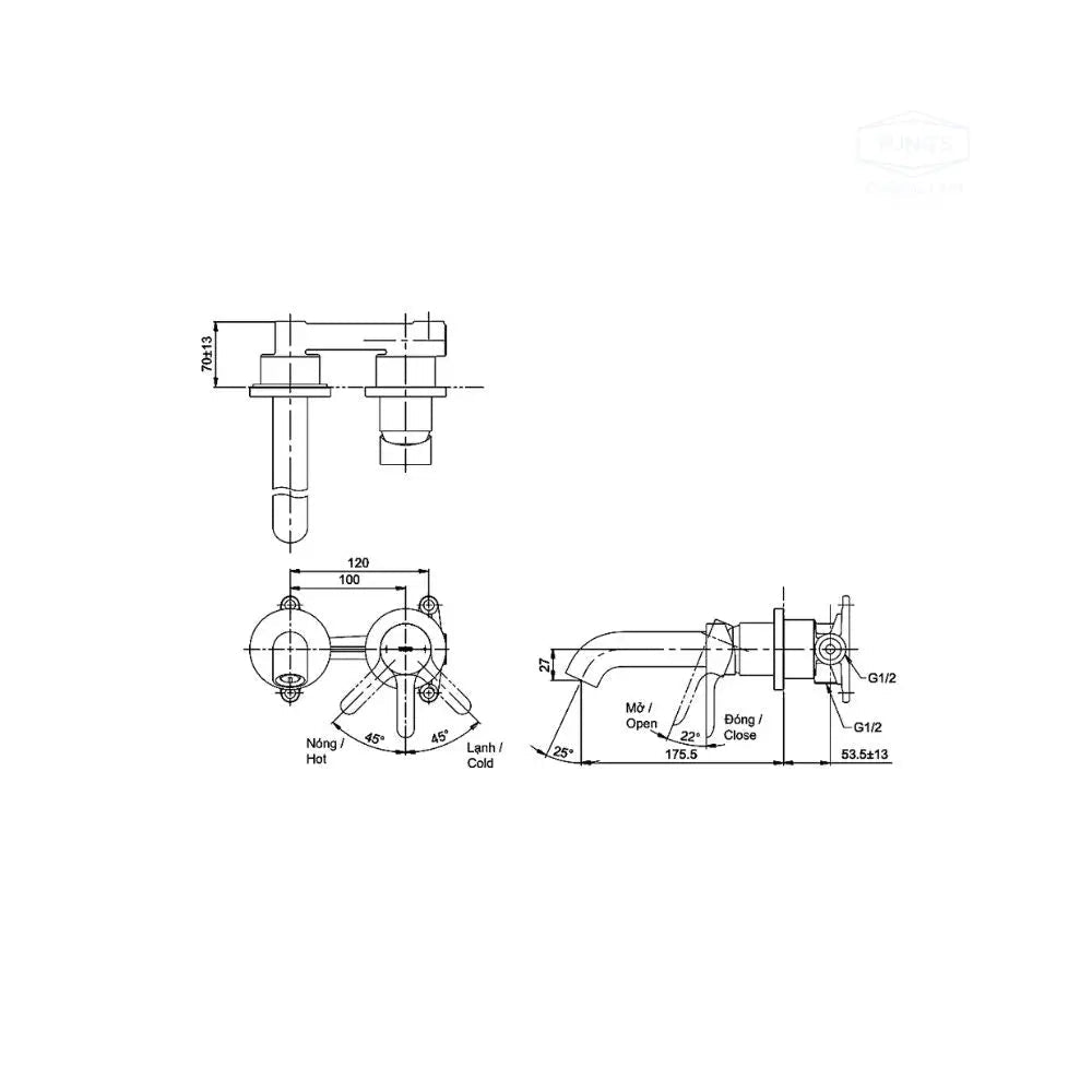 Vòi chậu gắn tường TLS01309B | Thiết Bị Vệ Sinh TOTO