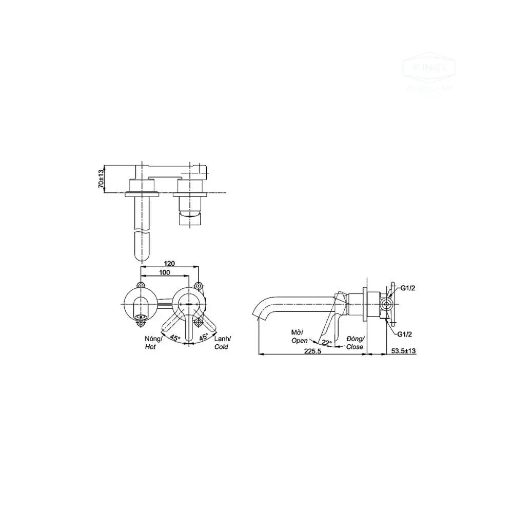 Vòi chậu gắn tường TLS01310B | Thiết Bị Vệ Sinh TOTO