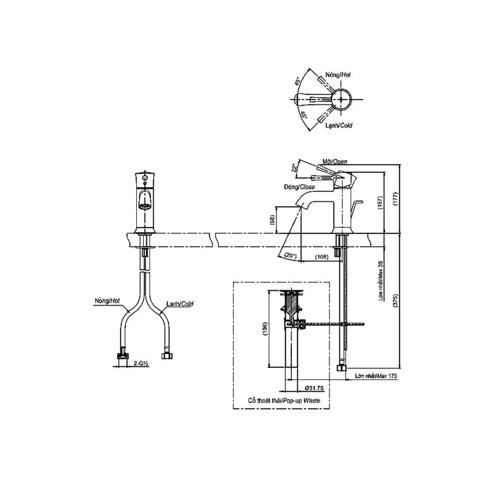 Tls02301V Vòi Lavabo Nóng Lạnh