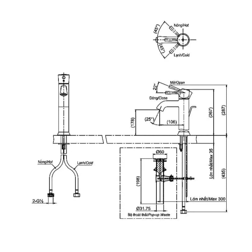 Tls02303V Vòi Lavabo Nóng Lạnh