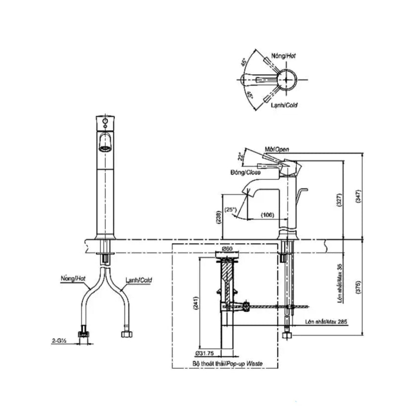 Tls02305V Vòi Lavabo Nóng Lạnh