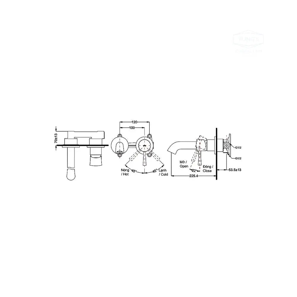 Vòi chậu gắn tường TLS02308B | Thiết Bị Vệ Sinh TOTO