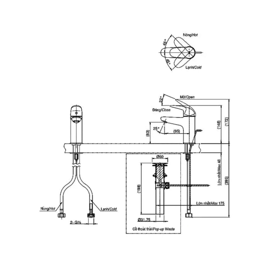Tls03301V Vòi Lavabo Nóng Lạnh