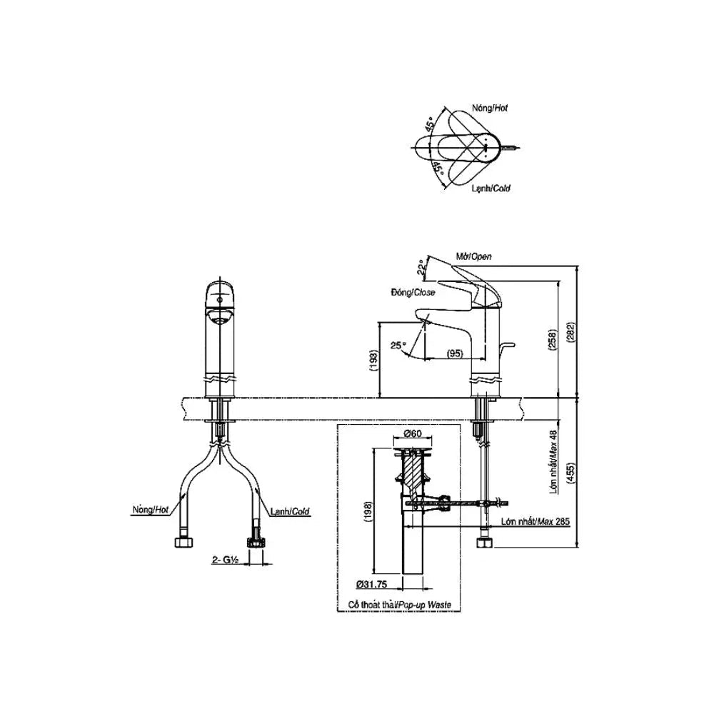 Tls03303V Vòi Lavabo Nóng Lạnh