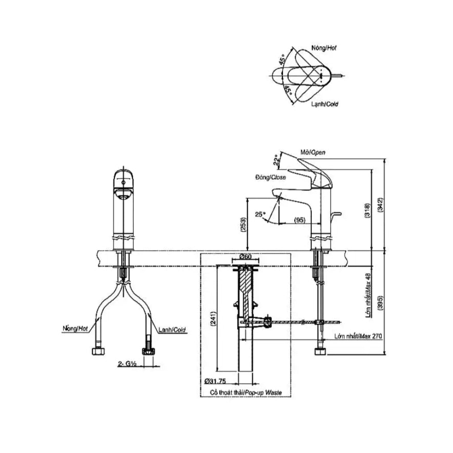 Tls03305V Vòi Lavabo Nóng Lạnh