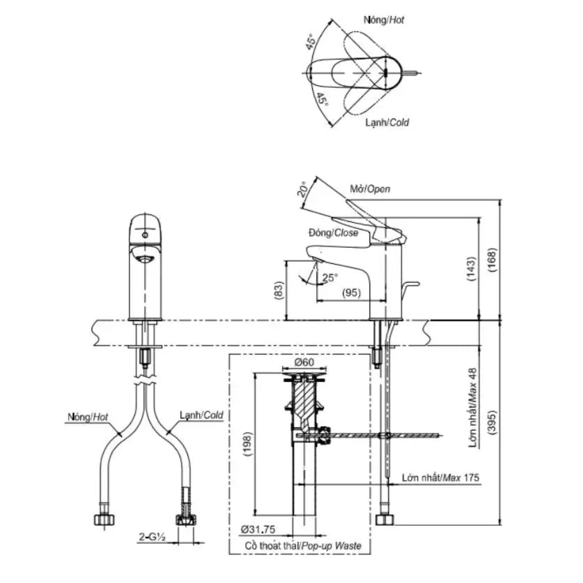 Tls04301V Vòi Lavabo Nóng Lạnh