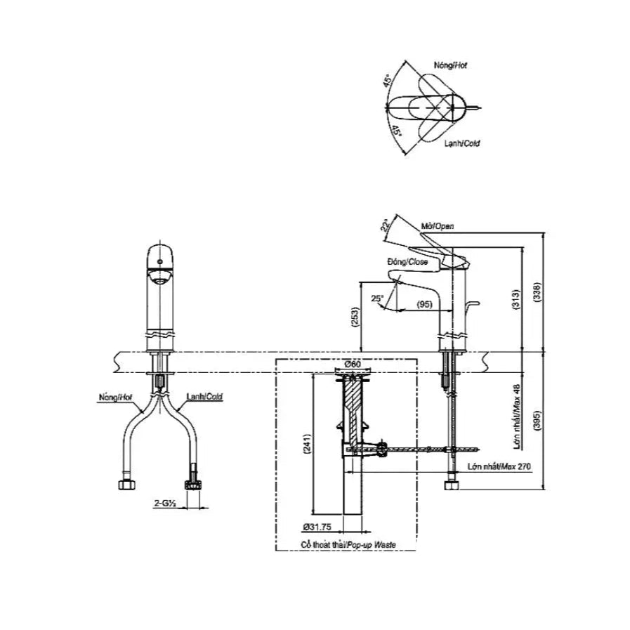 Tls04306V Vòi Lavabo Nóng Lạnh