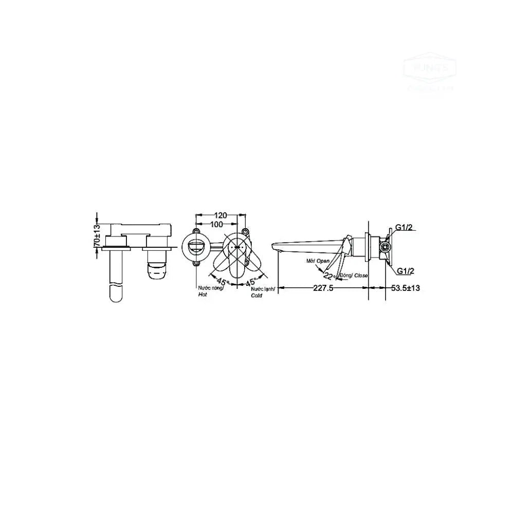 Vòi chậu gắn tường TLS04309B | Thiết Bị Vệ Sinh TOTO