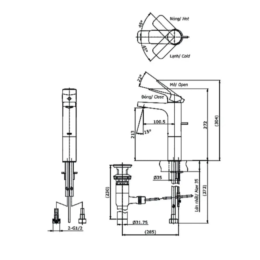 Ttlr302Fv-1 Vòi Lavabo Nóng Lạnh