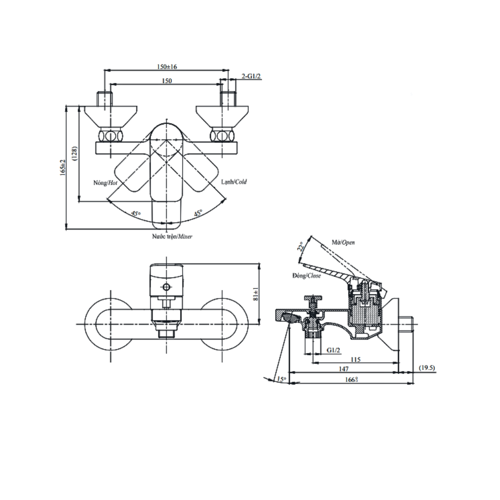TTMR302V TBW07012A - Sen tắm gắn tường