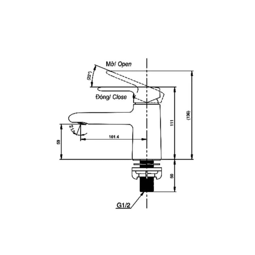 Tvlc101Nsr Vòi Lavabo Lạnh