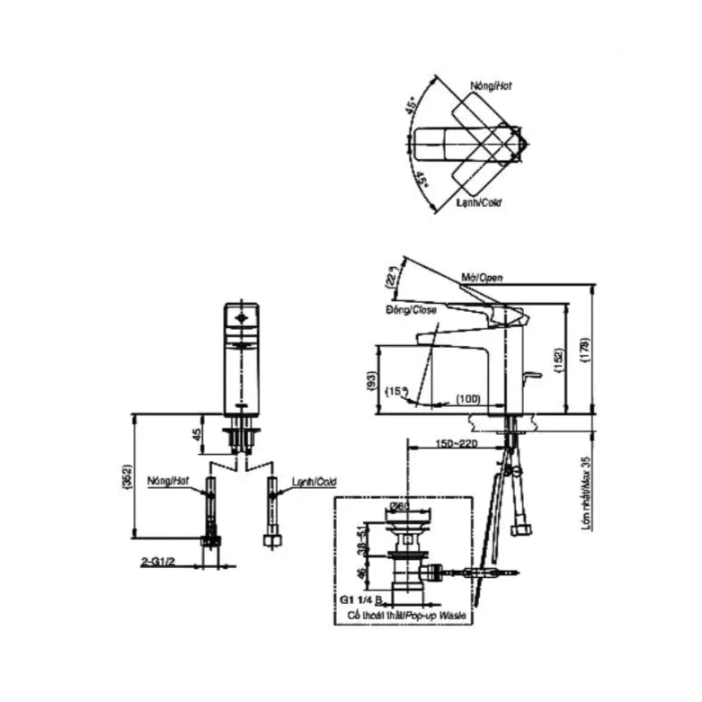 Tvlm108Ru Vòi Lavabo Nóng Lạnh