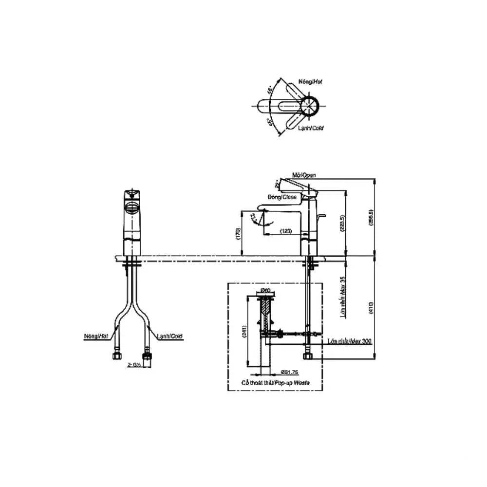 Tvlm111Ns Vòi Lavabo Nóng Lạnh