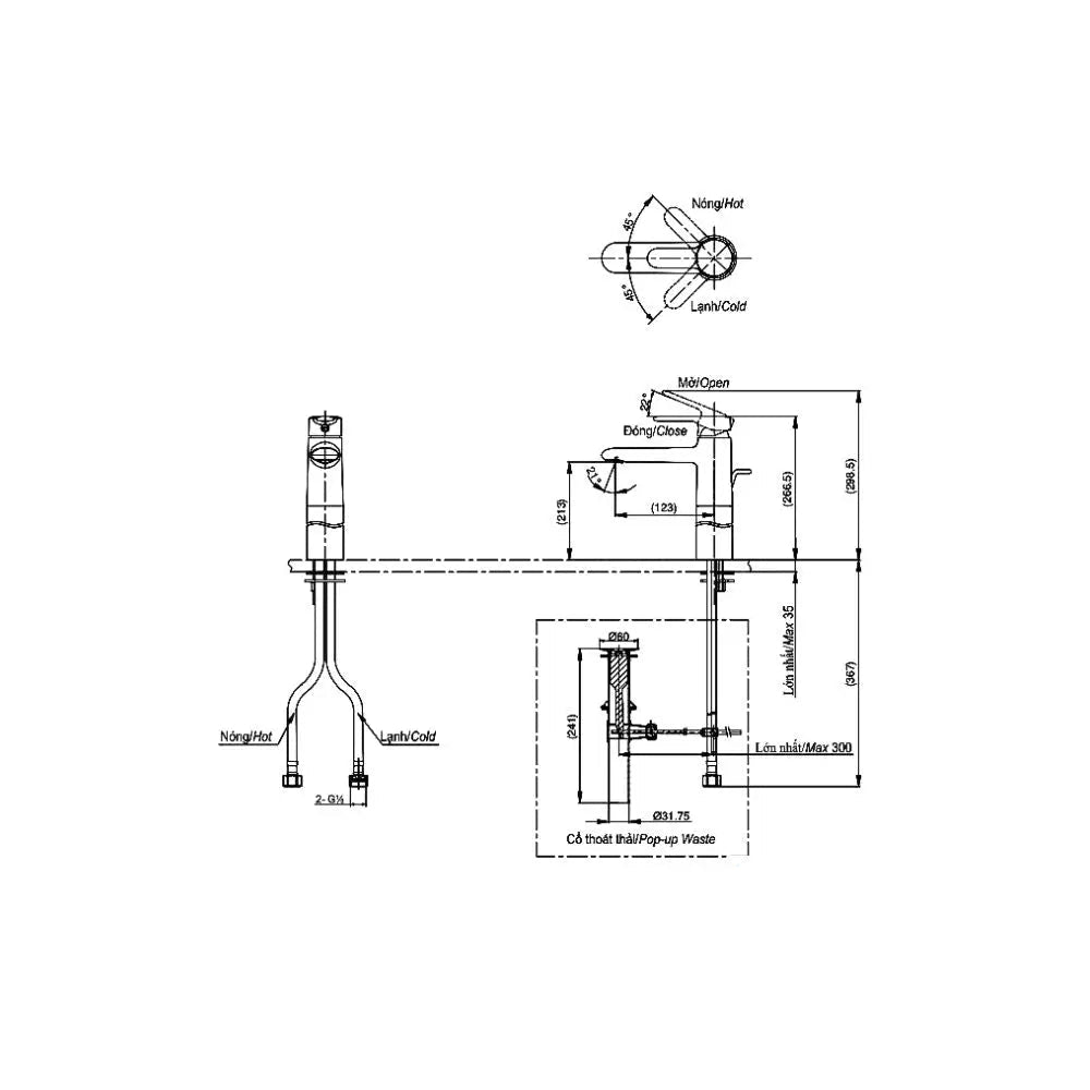 Tvlm112Ns Vòi Lavabo Nóng Lạnh