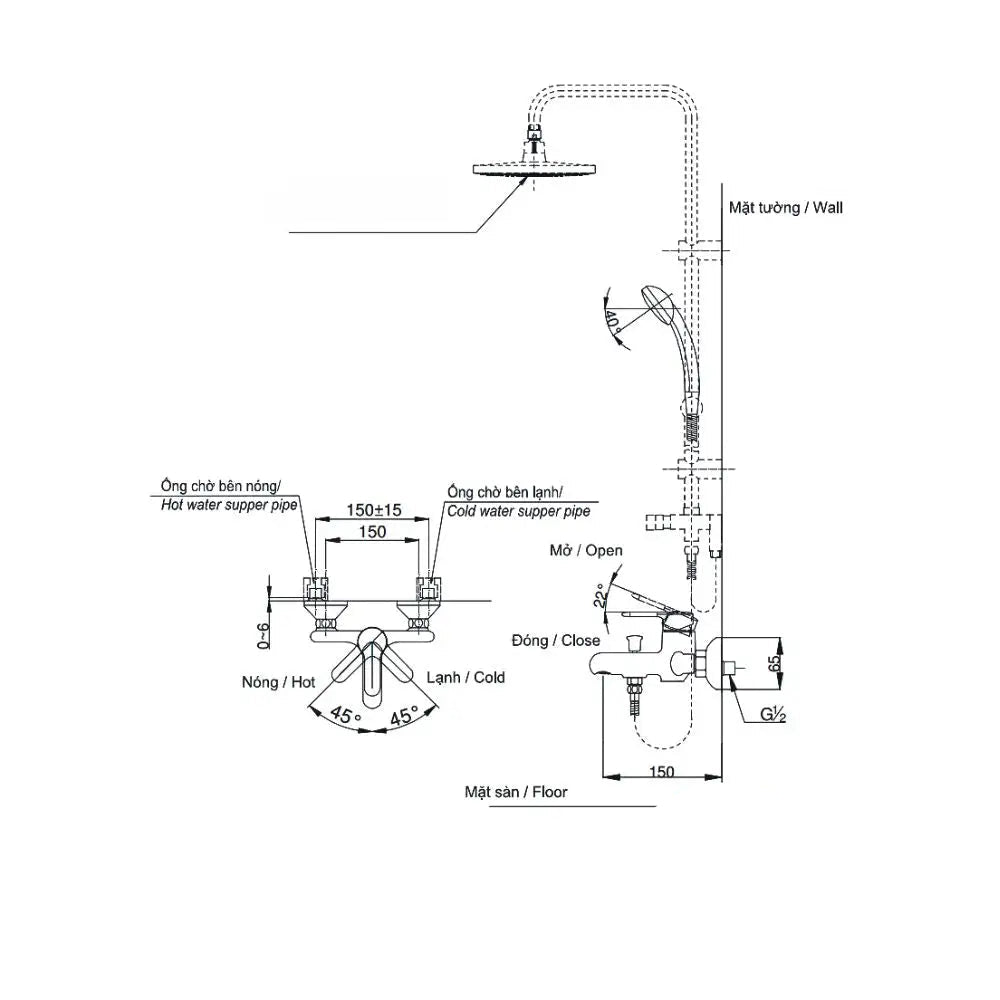 Sen tắm cây nóng lạnh TVSM104NSR DM907C1S | Thiết Bị Vệ Sinh TOTO