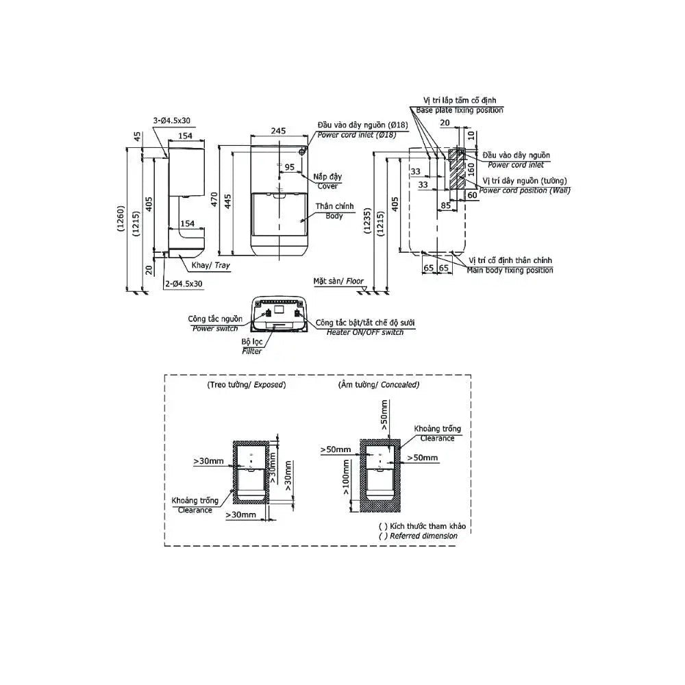 Máy sấy tay tốc độ cao (220V) TYC322W | Thiết Bị Vệ Sinh TOTO