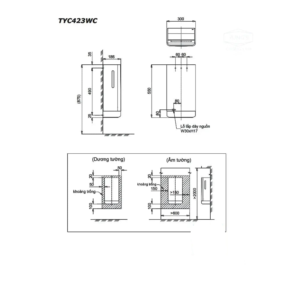 Máy sấy tay tốc độ cao hai mặt TYC423WC | Thiết Bị Vệ Sinh TOTO