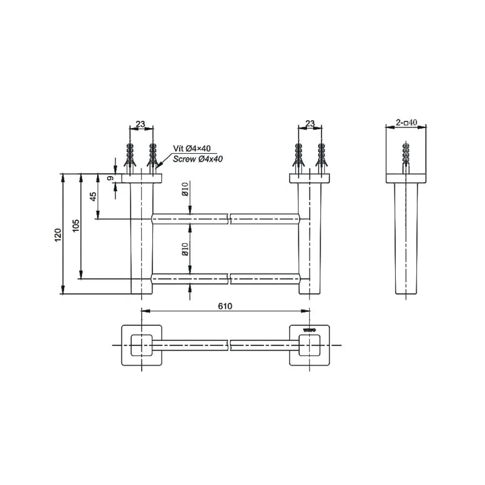 Thanh vắt khăn YT408W6V | Thiết Bị Vệ Sinh TOTO