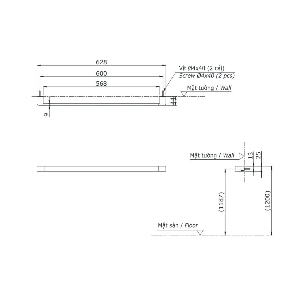 Thanh vắt khăn G YT902S6V | Thiết Bị Vệ Sinh TOTO